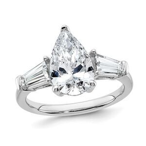 3.35 Carat  (ctw VS, D-E-F) Certified Lab-Grown Pear Diamond Ring 14K Gold